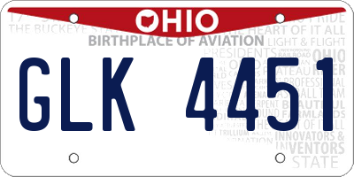 OH license plate GLK4451