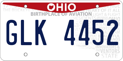 OH license plate GLK4452
