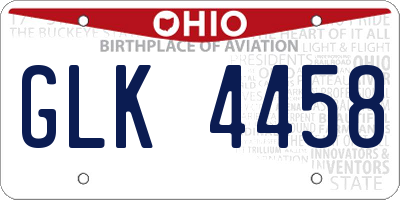 OH license plate GLK4458