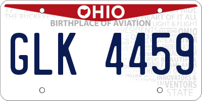 OH license plate GLK4459