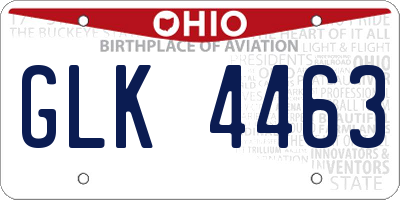 OH license plate GLK4463