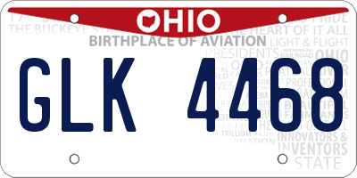 OH license plate GLK4468