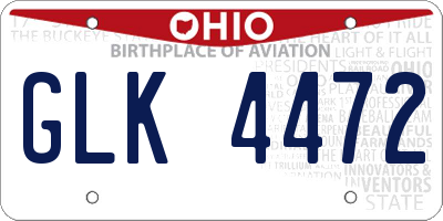 OH license plate GLK4472