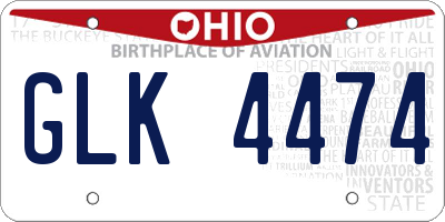 OH license plate GLK4474