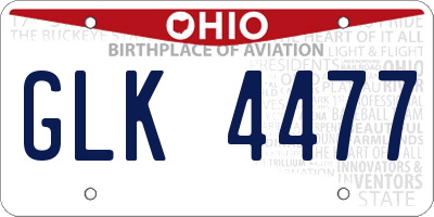 OH license plate GLK4477