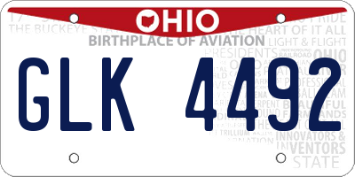 OH license plate GLK4492