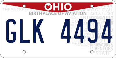 OH license plate GLK4494