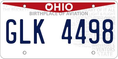 OH license plate GLK4498
