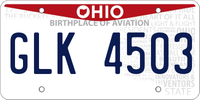 OH license plate GLK4503