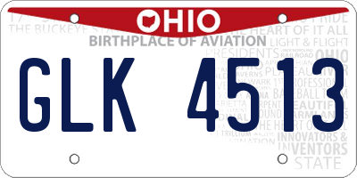 OH license plate GLK4513