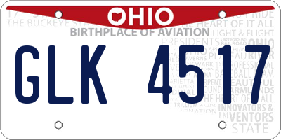 OH license plate GLK4517