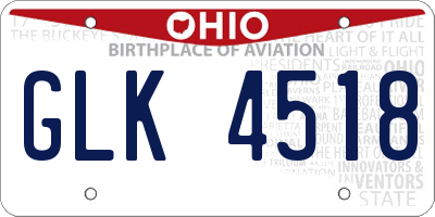 OH license plate GLK4518