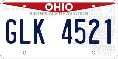 OH license plate GLK4521