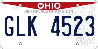 OH license plate GLK4523