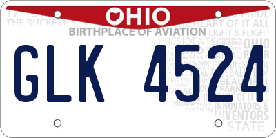 OH license plate GLK4524
