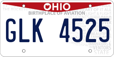 OH license plate GLK4525