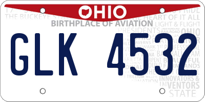 OH license plate GLK4532