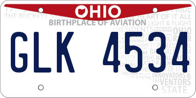 OH license plate GLK4534