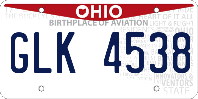 OH license plate GLK4538