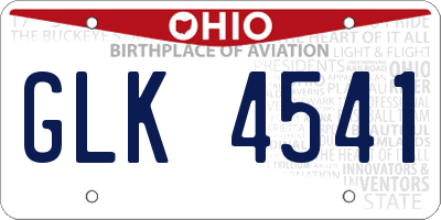 OH license plate GLK4541