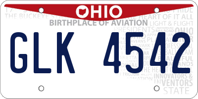 OH license plate GLK4542