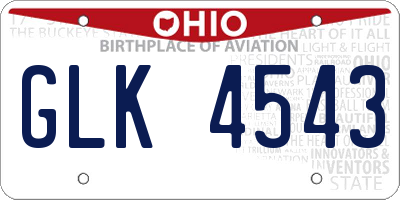 OH license plate GLK4543