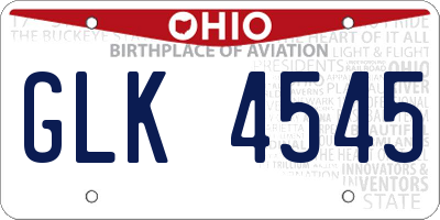OH license plate GLK4545