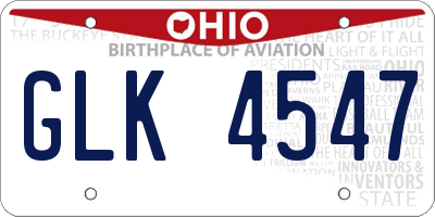 OH license plate GLK4547