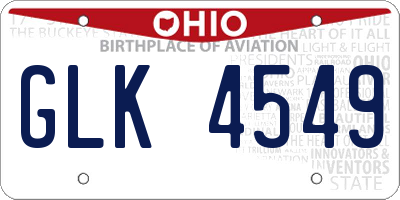 OH license plate GLK4549
