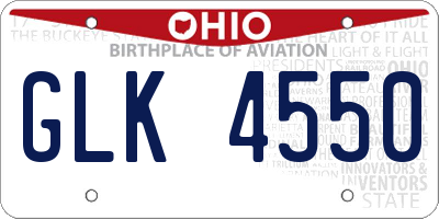 OH license plate GLK4550