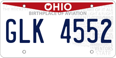 OH license plate GLK4552