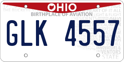 OH license plate GLK4557
