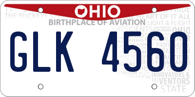 OH license plate GLK4560