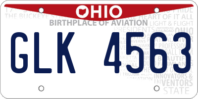 OH license plate GLK4563