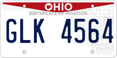OH license plate GLK4564