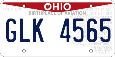 OH license plate GLK4565