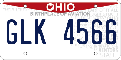 OH license plate GLK4566