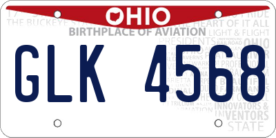 OH license plate GLK4568
