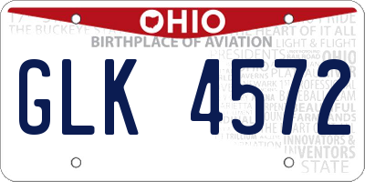 OH license plate GLK4572
