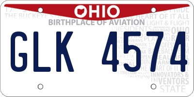 OH license plate GLK4574