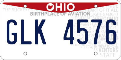 OH license plate GLK4576