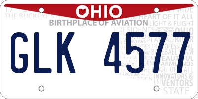 OH license plate GLK4577