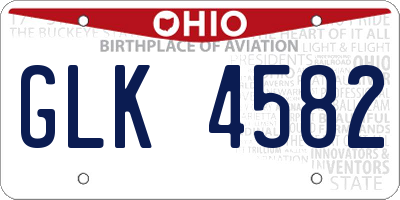 OH license plate GLK4582