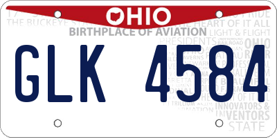 OH license plate GLK4584