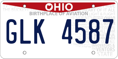 OH license plate GLK4587