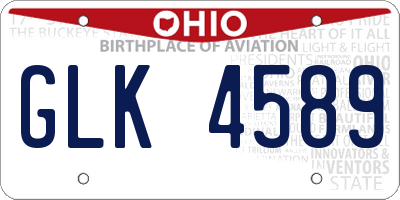 OH license plate GLK4589