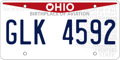 OH license plate GLK4592