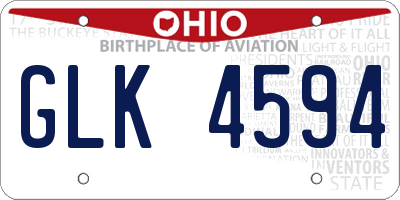 OH license plate GLK4594
