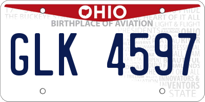 OH license plate GLK4597