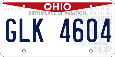 OH license plate GLK4604